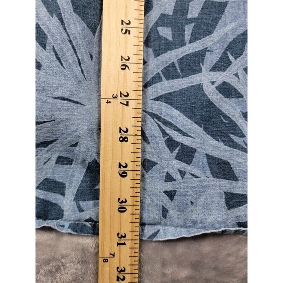 Quiksilver Mens Large Blue Floral Short Sleeve Button Front Hawaiian Shirt - Picture 3 of 7